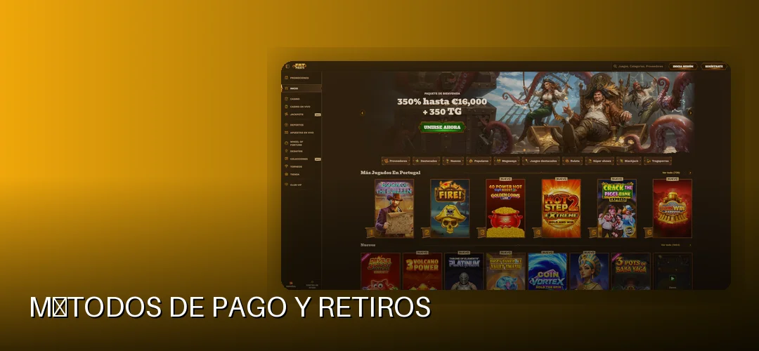 Métodos de pago y retiros
