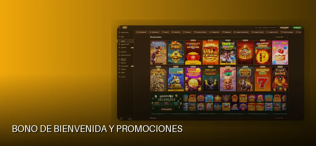 Bono de bienvenida y promociones